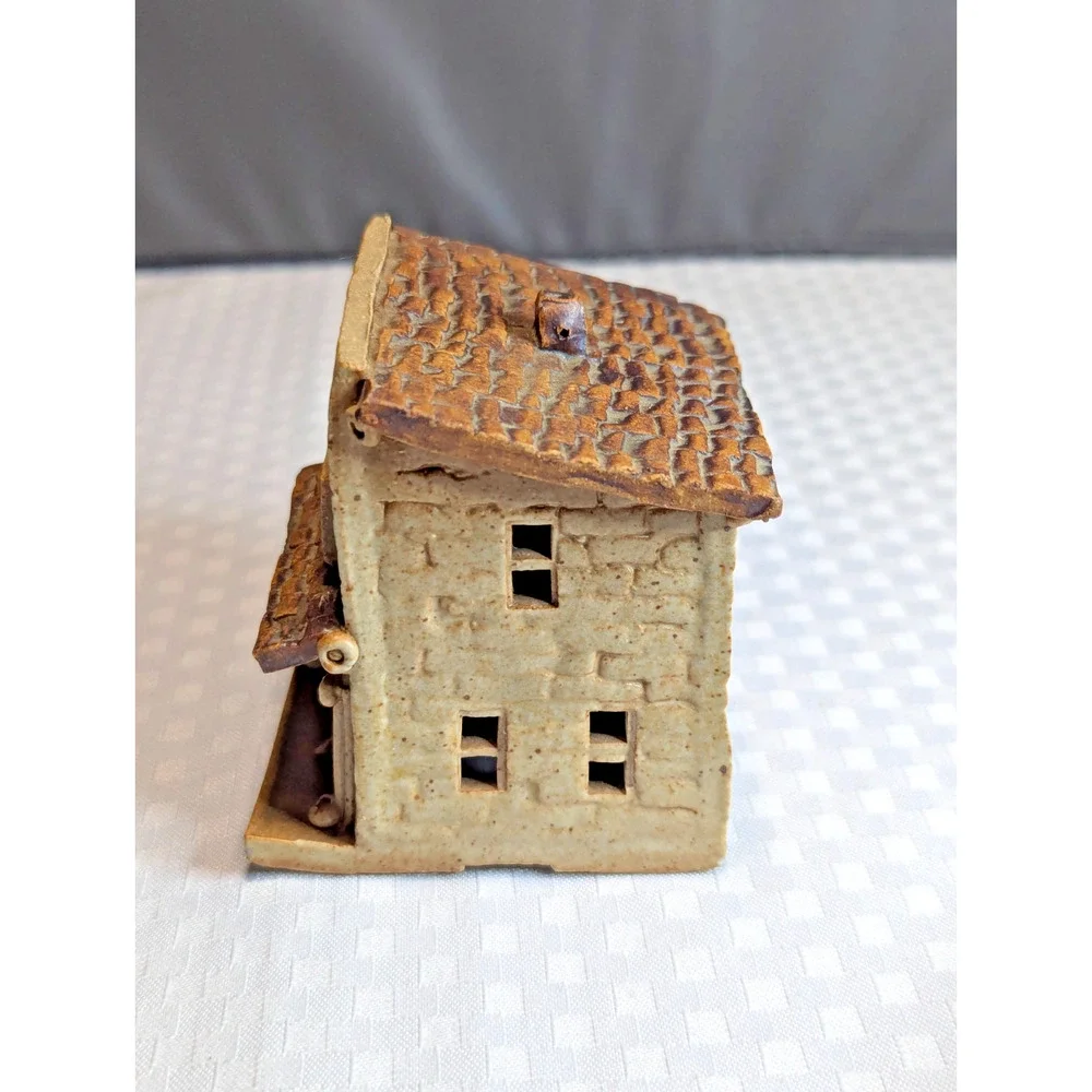 Vintage Windy Meadows Pottery Barber Shop Miniature Village House Figurine